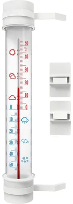 Imagen del producto de Termómetro analógico para ventanas, rango de -45 °C a +50 °C, 29 cm de largo, para uso en exteriores