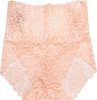 Produktbild von Damen Unterhose Nahtlose Aushöhlen Spitze Einfarbig Blumenstickerei Hohe Taille Stretch Dünne Bauchkontrolle Lady Slips Sport Täglich Höschen