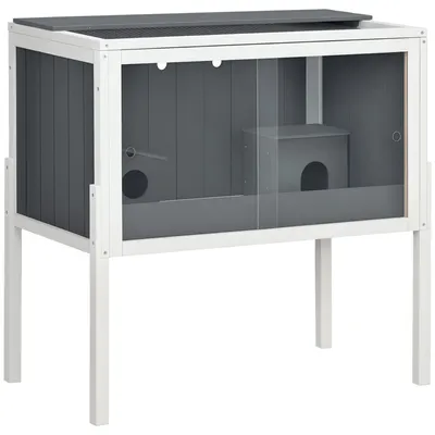 Immagine prodotto di Gabbia per criceti in legno - Gabbia per roditori e piccoli animali - Con 2 casette - Accessori inclusi - Per criceti e topi - Grande