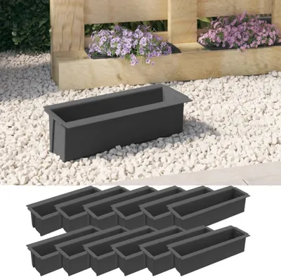 Zdjęcie produktu dla vidaXL Sadzarka do europalet 12 szt. Szary 36x13,5x9,5 cm PP