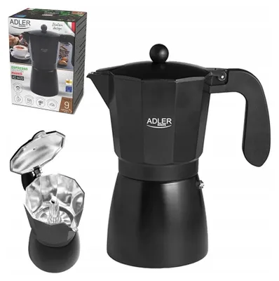 Produktbild von Adler Espressokocher 520ml für Gas & Elektro, schwarz, 9 Tassen