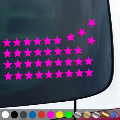 Produktbild von PantherPixel Sterne Set Aufkleber Mehrteilige Sterneaufkleber Sticker Auto Geschenkidee Farbe Neon-Pink