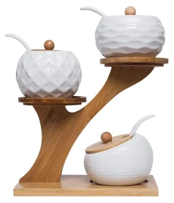 Produktbild von Keramisches Kräuterkrug-Set mit Bambusdeckel