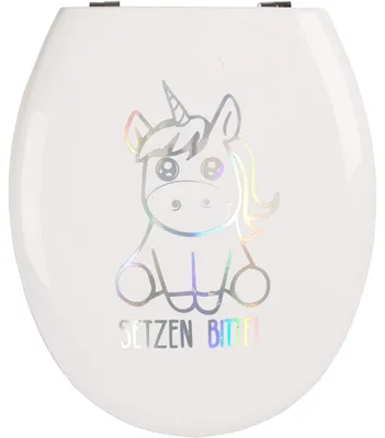 Produktbild von EinhornLiebe - WC-Deckel Aufkleber - SETZEN BITTE (25x8cm) Toilettendeckelaufkleber Deko