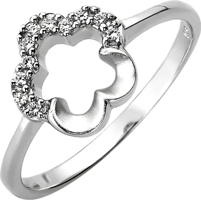 Produktbild von Gr. 56 Damen Ring Blume 925 Sterling Silber 11 Zirkonia Silberring