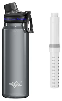 Immagine prodotto di Borraccia filtrante - Bottiglia filtrante con filtro - 1000 ml - Tritan - Senza BPA - Grigio