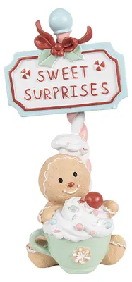 Productafbeelding van Clayre & Eef kerstdecoratie: peperkoekmannetje, 25 cm, beige, kunststof