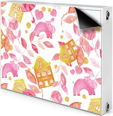 Produktbild von Magnet Radiator Magnet Mat Heizkörperverkleidung Heizkörper-Abdeckung Heizung 100x60 cm - Nilpferd