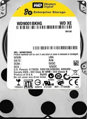 A label on a hard drive.