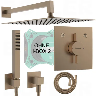 Produktbild von HANSGROHE DuoTurn E Armatur | Inkl. BOFLER Duschset #17-O, Duschanlage, Duschsystem mit Regendusche 30cm, Brauseset mit Brauseschlauch, brushed BRONZE