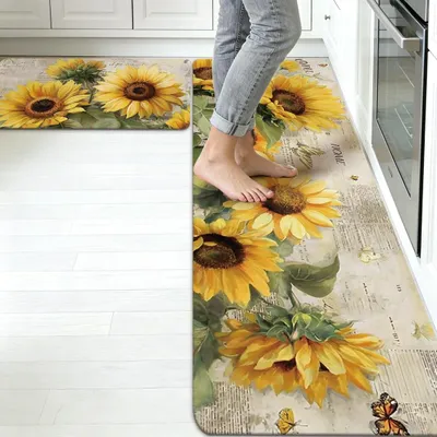 Küchenläufer-Set Sonnenblumen 2er-Pack 120x43 cm