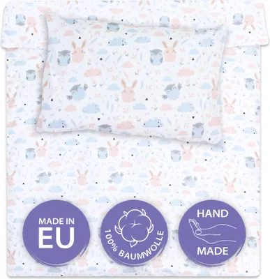 Zdjęcie produktu dla Pościel dziecięca 90x120 cm z bawełny poszwa i poszewka 40x60 cm sowy