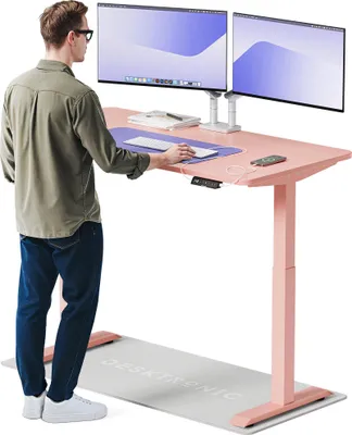 Produktbild von Desktronic HomeOne Elektrisch höhenverstellbarer Schreibtisch 140x70cm Rosa/Rosa mit Memory-Funktion, Anti-Kollisions Technologie, USB-A und USB-C-Ladeanschlüssen
