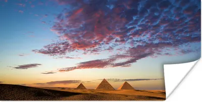 Produktbild von MuchoWow® Poster Die Pyramiden von Gizeh in Ägypten bei Sonnenuntergang 40x20 cm - Poster für die Wand - Poster Schlafzimmer