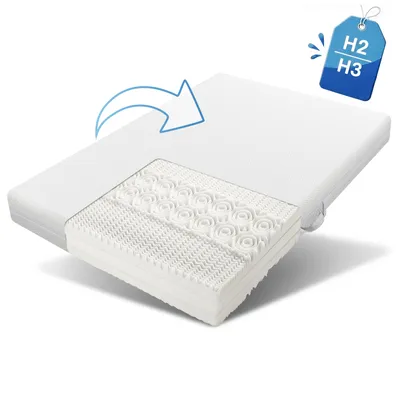 Obrázek produktu pro Matrace Flieks 140x200, matrace ze studené pěny se snímatelným potahem, pěnová rolovací matrace s protiskluzovými částicemi, H3&H2, výška 20 cm, 7 zónová matrace