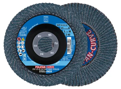 Image de PFERD 69398197 DISCO A VENTAGLIO PFR 125-M Z 40 SGP CURVE STEELOX Diametro 125 mm 2 pz. - Dimensione