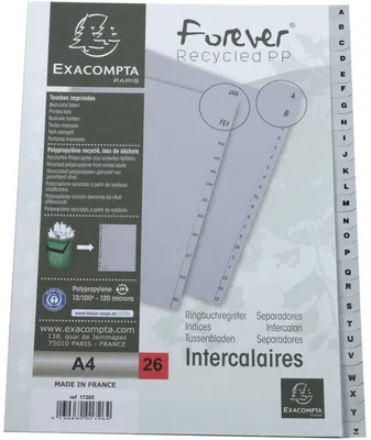 Obrázok produktu pre EXACOMPTA 1726E EXACOMPTA Kunststoff-Register, A-Z, DIN A4, 26-teilig