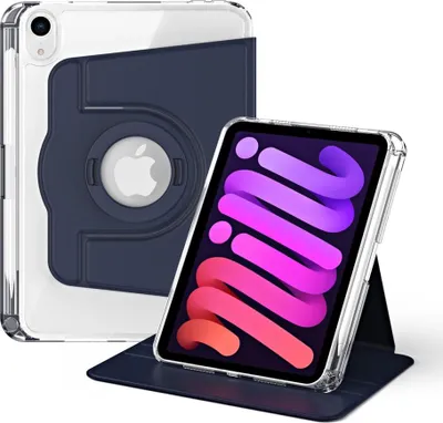 Produktbild von iPad Mini 7 (2024) / iPad Mini 6 (2021) Hülle - 360° Rotating Folio Klapphülle mit Schlaf/Wach-Funktion - Blau