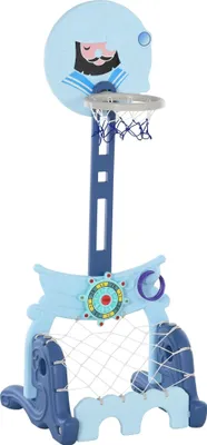 Produktbild von Kinder Sportset - 3‑in‑1 Spielset - Basketballkorb, Fußballtor und Golfspiel - Für Kinder ab 3 Jahren - Blau