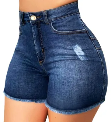 Image de Jeans taille haute pour femmes, coupe skinny, short