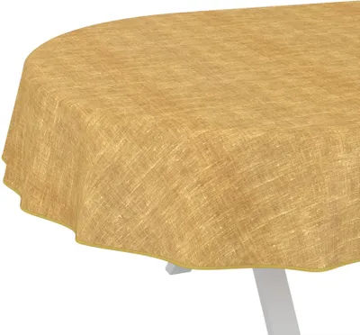 Produktbild von Tischdecke Melliert Senfgelb Oval 200x140cm Band