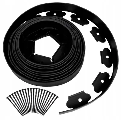 Immagine prodotto di Ekspand | Bordura da giardino a palizzata - Nero - 6 cm di altezza - 20 m di lunghezza - 20 pezzi
