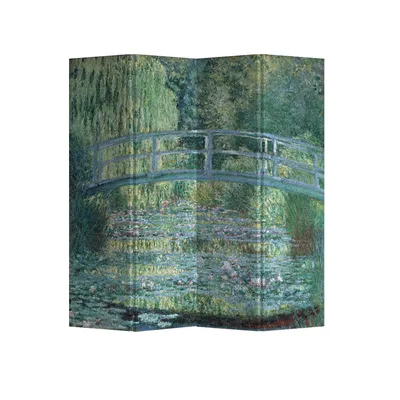 Produktbild von Fine Asianliving Paravent Raumteiler Spanische Wand Trennwand Room Divider Raumtrenner L160xH180cm Bedruckte Canvas Sichtschutz Leinwand Doppelseitig - 203-513