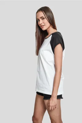 Obrázok produktu pre Urban Classics - Dámsky kontrastný top RAGLAN weiß - 4XL
