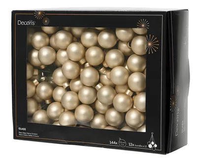 Produktbild von Weihnachtskugeln am Draht 2,5cm Glas 144 Stück - Perle matt