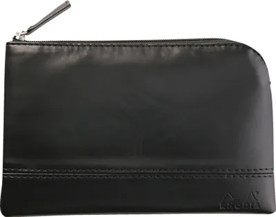 Productafbeelding van Rhodia Rhodiarama etui van kunstleer, met rits, 11x17 cm, zwart, artikelnummer 116523C