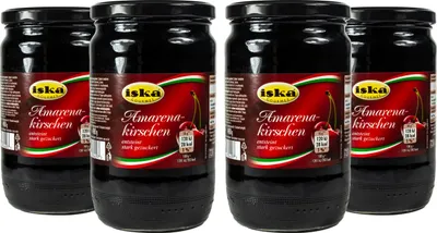 Produktbild von Food-United Amarena-Kirschen in Sirup 4 x Glas 890g Spezialität aus Italien