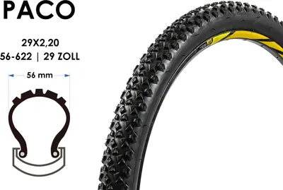 Produktbild von 29 Zoll Fahrrad MTB Reifen 29x2.20 Mantel Decke Tire 56-622 Schwarz