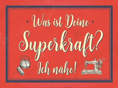 Produktbild von vianmo Holzschild 30x40 cm was deine Superkraft ich nähe