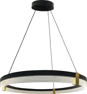 Productafbeelding van Elegante LED-hanglamp, zwart/goud, diameter 60 cm