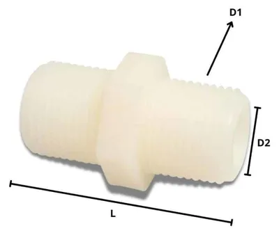 Produktbild von Schlauchverbinder Kunststoff Doppelnippel 1 1/2"