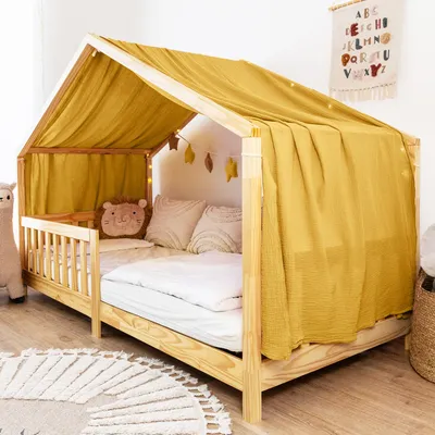 Immagine prodotto di Cielo letto a casetta 135x360 cm giallo senza applicazione dorata - 1 telo