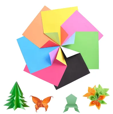 Produktbild von Origami Papier - Doppelseitig farbiges Bastelpapier - 280 Blatt - 15 x 15 cm - 8 Farben