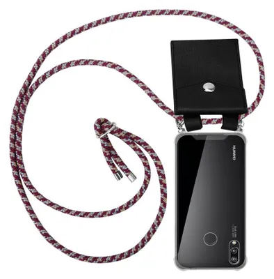 Produktbild von Cadorabo Schutzhülle für Huawei P20 LITE 2018 / NOVA 3E Hülle in Rot Handy Kette Kordel abnehmbares Etui