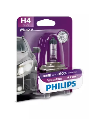 Obrázok produktu pre Philips VisionPlus 12342VPB1, 60 W, 12 V, H4, Halogén, 3250 K, 1 kusov