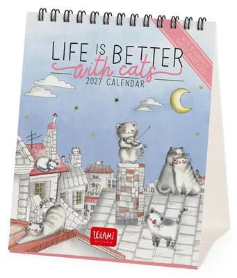 Immagine prodotto di Legami – Calendario da tavolo 2027, "Sketchy Cats", 12 mesi, 5 cm