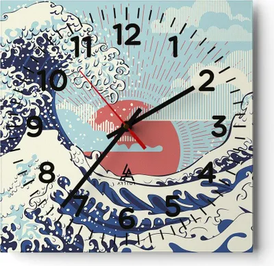 Produktbild von Wanduhr - Quadrat - Glasuhr - Rot modern vielleicht - 40x40cm - Schleichendes Uhrwerk - Lautlos - zum Aufhängen bereit - Dekoration Modern - Wanddekoration aus Glas - C4AC40x40-4435