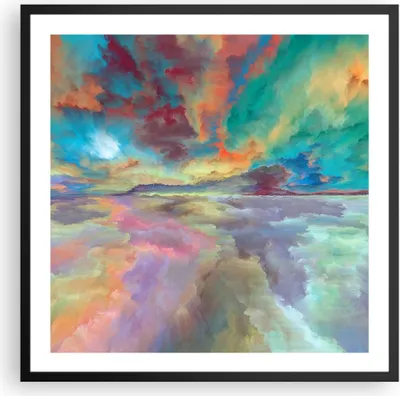 Produktbild von Gerahmtes Poster - Schwarzer Rahmen - Abstraktion modern - 60x60 cm - Wand Bild - Wanddeko - Wandbilder - Kunstposter - Wandposter - Bilderrahmen - Bilder - Kunstdruck - Wandbild - P2BAC60x60-4027