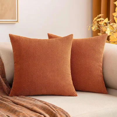Produktbild von Cordbezug für Kissen, strukturierte Oberfläche, Kissenbezug, rechteckig, einfarbig, für Sofa, Sessel, Couch, Schlafzimmer