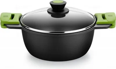 Zdjęcie produktu dla BRA A400324, Naczynie do pieczenia, Okrągły, Aluminium, Gaz, Halogen, Czarny, Zielony, Silikon