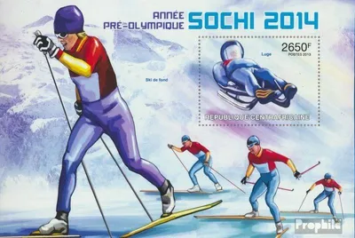 Produktbild von Briefmarken Zentralafrikanische Republik 2013 Mi Block 1023 (kompl. Ausgabe) postfrisch Sotschi 2014 (Rennrodeln).