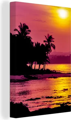 Produktbild von OneMillionCanvasses® - Leinwandbilder - 90x140 cm, Siargao Sonnenuntergang Fotoabzug, Wandbilder Kunstdruck Wanddekoration - Foto auf Leinwand - Gemälde auf Holzrahmen  - Wandschmucke - Schlafzimmer