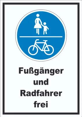 Produktbild von Fußgänger und Radfahrer frei Aufkleber A2 (420x594mm)