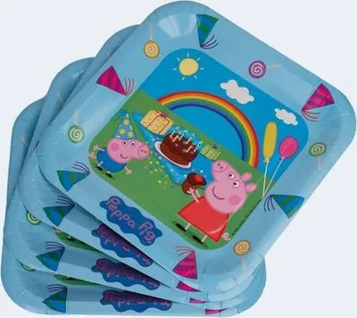 Produktbild von 6 Papp-Teller Peppa Pig 23x23cm