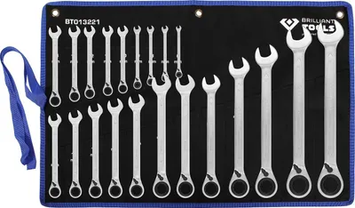 Obrázek produktu pro Brilliant Tools BT 0013221 - Ratschenringschlüssel-Satz umschaltbar 6 - 32