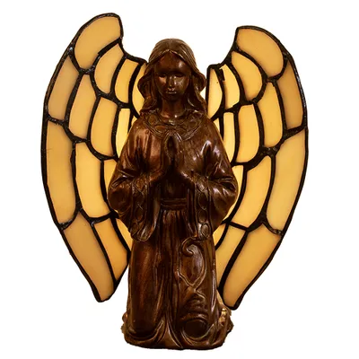 Obrázok produktu pre LumiLamp 5LL-9246 Tiffany stolová lampa Angel 16x10x18 cm béžové sklo Tiffany